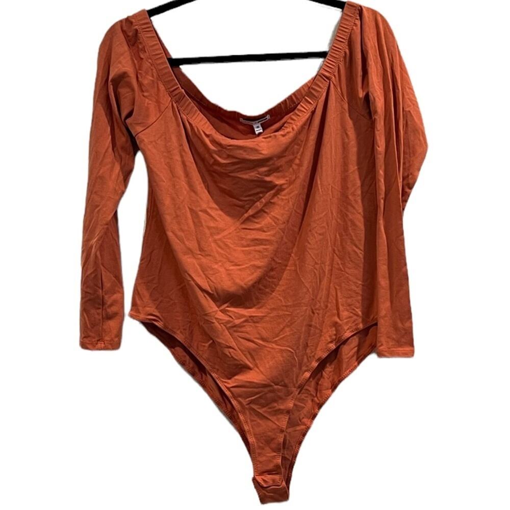 Fashion Nova Day To Day Off Shoulder Bodysuit Rose 1X Plus Size NWT
